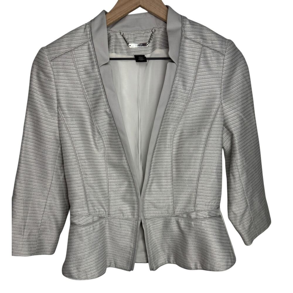WHBM Peplum Blazer Size 4 3/4 Sleeve Fitted Career Office Jacket